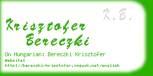 krisztofer bereczki business card